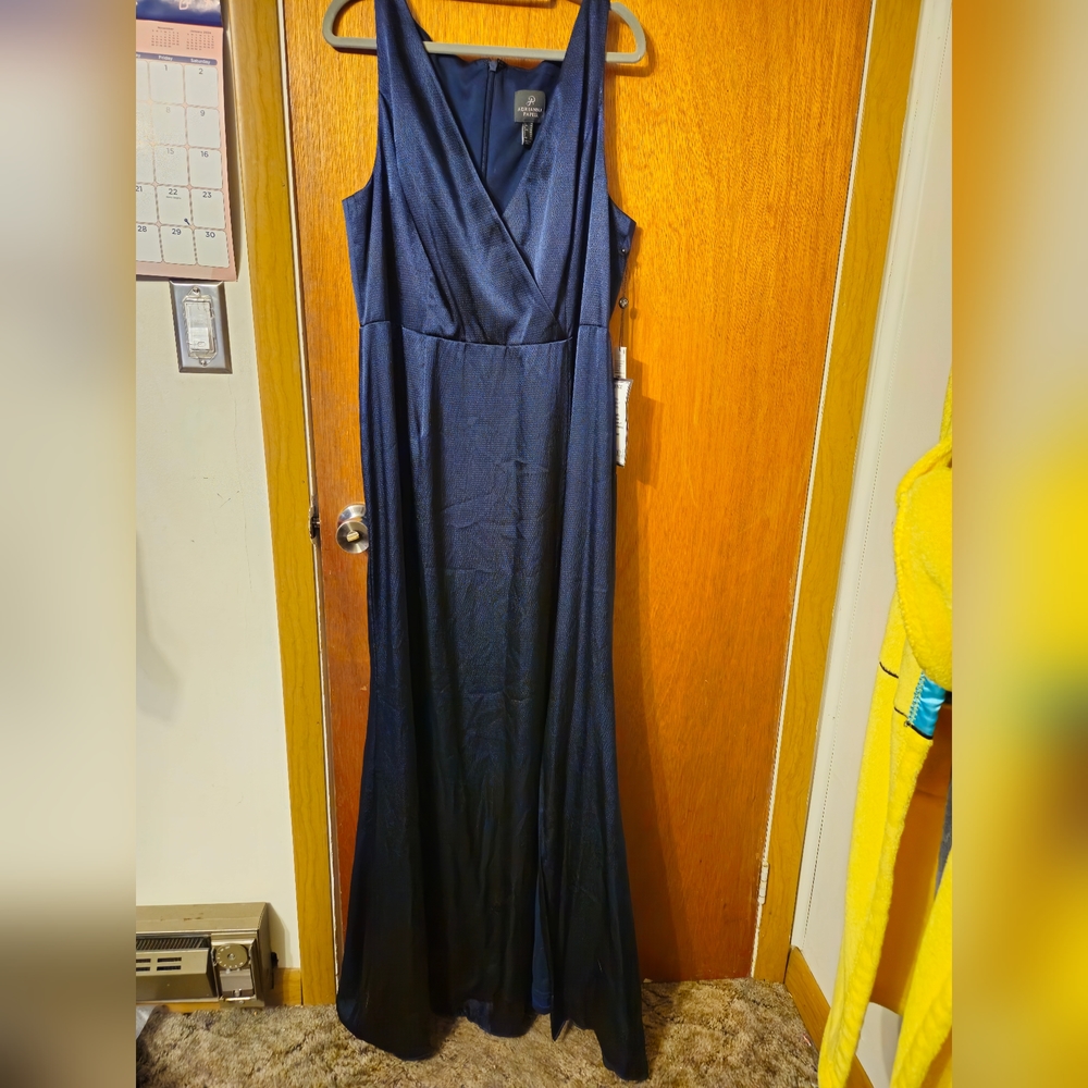 NWT Adrianna Papell Blue Full Length Gown